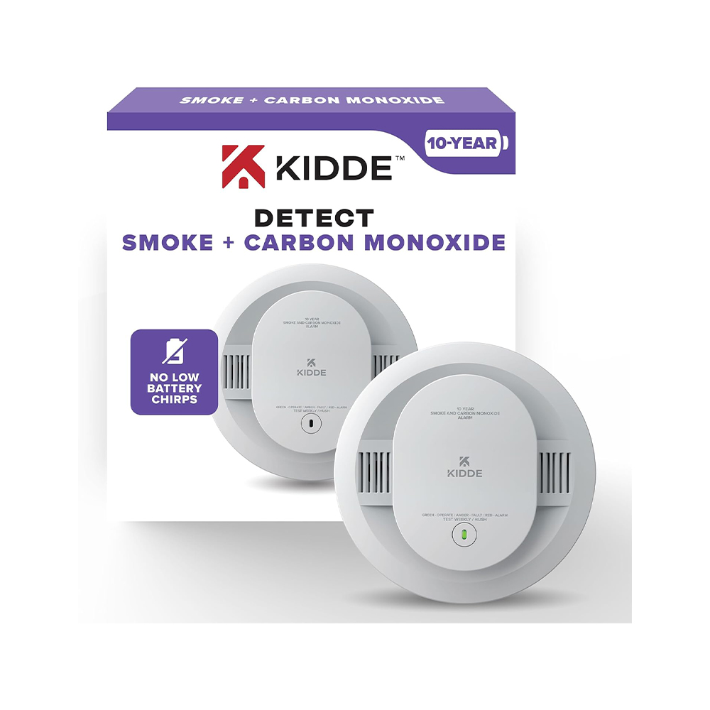 Kidde Smoke and Carbon Monoxide Detector, 10-Year Battery Powered, 85 dB Alarm, 5-inches, 30CUD10, 1 Pack