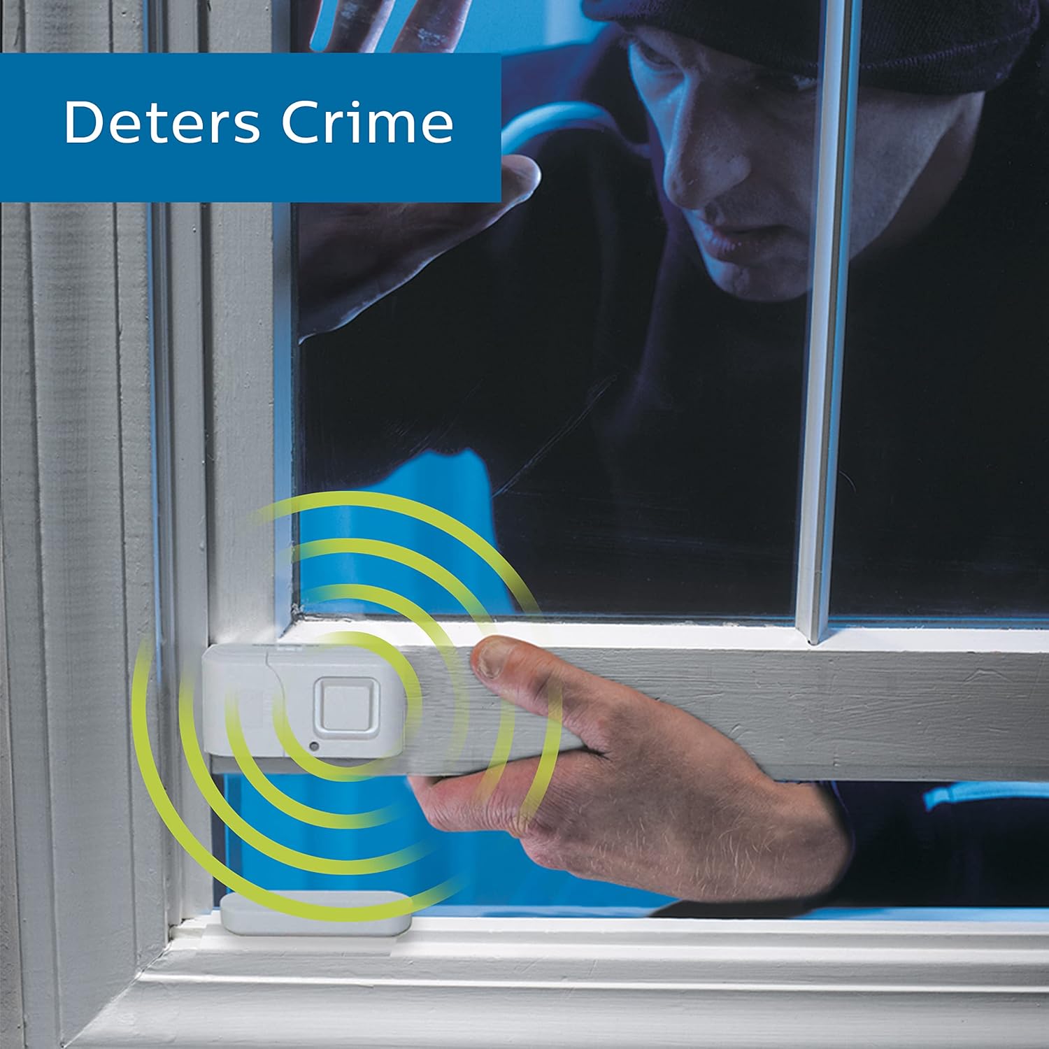 Philips Personal Security Window and Door Alarm, 4 Pack, DIY Protection, Easy Installation, Ideal for Home, Garage, Apartment, RV